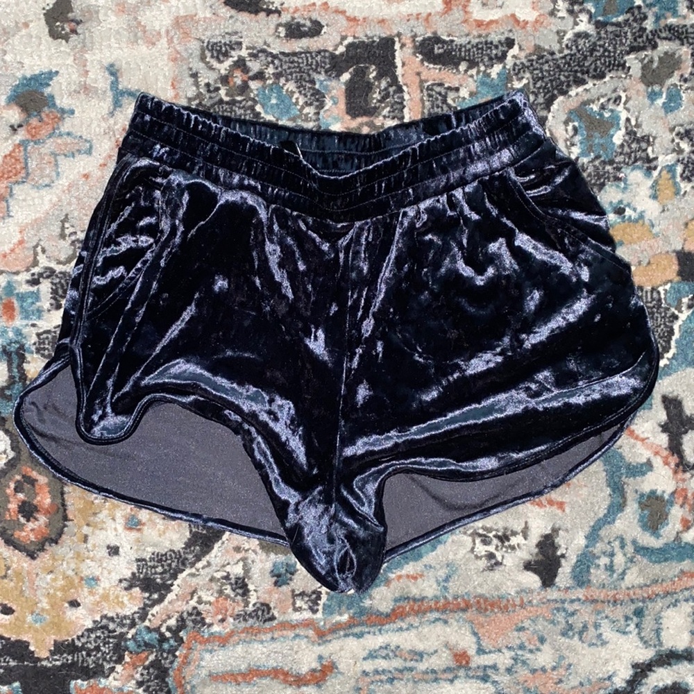H&M Blue Velvet Shorts (XS)